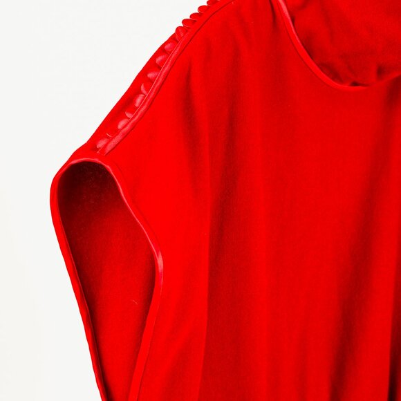 Gucci AW/19 Runway Red Wool Satin-Trim Cowl-Neck Dress - Picture 5 of 15